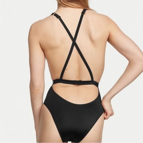 NWT VICTORIA'S SECRET SWIM Shine Strap Plunge One-Piece Swimsuit Small - Picture 10 of 10